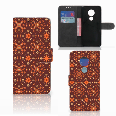 Motorola Moto G7 Power Telefoon Hoesje Batik Brown Motorola Moto G7 Power Telefoon Hoesje Batik Brown