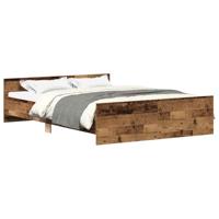 vidaXL Bedframe zonder matras 140x200 cm bewerkt hout oud hout, slaapkamer meubels, bed bodem, tweepersoonsbed, bed, bedstee