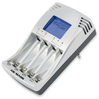 ANSMANN PhotoCam IV stekkerlader voor maximaal 4 NiMH batterijen/acculader voor 1 2 V Micro AAA & Mignon AA/met lcd-display, bescherming tegen overladen en impuls-druppellading