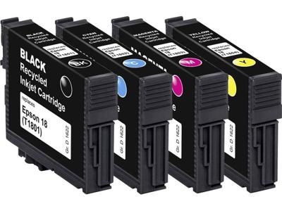 Basetech Inkt vervangt Epson T1801, T1802, T1803, T1804, 18 Compatibel Combipack Zwart, Cyaan, Magenta, Geel BTE158 1622,4850-126 Basetech Inkt vervangt Epson T1801, T1802, T1803, T1804, 18 Compatibel Combipack Zwart, Cyaan, Magenta, Geel BTE158 1622,4850-126