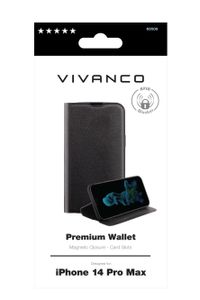 Vivanco Premium Wallet mobiele telefoon behuizingen 17 cm (6.7") Portemonneehouder Zwart