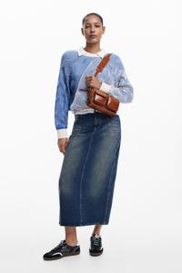 Denim midirok - BLUE - XL