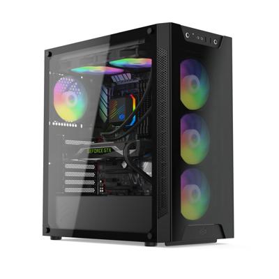 SilentiumPC Armis AR6X EVO TG ARGB Full Tower Zwart, Transparant