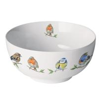 Ambiente Schaal Mueslikom 0,4 l - 14 cm Vogelsoorten Vogels New Bone China Porselein Bird Species