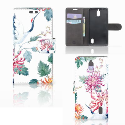 Huawei Y625 Telefoonhoesje met Pasjes Bird Flowers Huawei Y625 Telefoonhoesje met Pasjes Bird Flowers