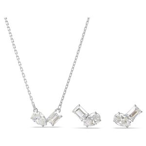 Swarovski 5665829 Set Ketting + Oorknoppen Mesmera zilverkleurig-wit 38-42 cm