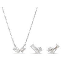 Swarovski 5665829 Set Ketting + Oorknoppen Mesmera zilverkleurig-wit 38-42 cm - thumbnail