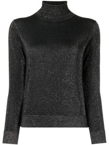 N.Peal cardigan en maille métallisée à col roulé - Noir