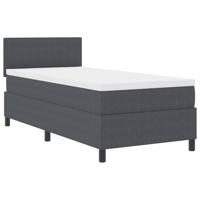 vidaXL Boxspringbed met matras en LED ribfluweel donkergrijs 100x200