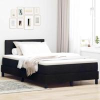 vidaXL Boxspring Bed met Matras & LED Zwart 120x190 cm Stof
