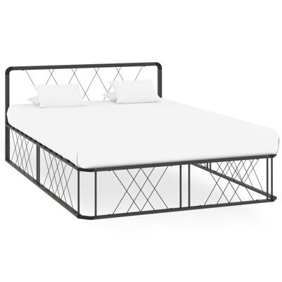 vidaXL Bedframe metaal grijs 140x200 cm