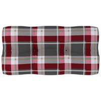 vidaXL Bankkussen pallet ruitpatroon 80x40x10 cm rood