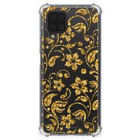 Samsung Galaxy A12 Case Gouden Bloemen - thumbnail