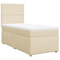 vidaXL Boxspring met matras stof crèmekleurig 80x200 cm, boxspring, ledikant, bedframe, bed, boxspring bed, bedbodem, seniorenbed, senioren bed