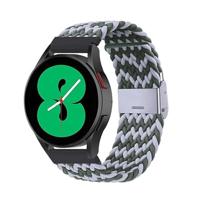 By Qubix - Compatible met Garmin Forerunner 255 - Braided nylon bandje - Groen/grijs - Compatible Garmin bandje - Bandbreedte: 22mm