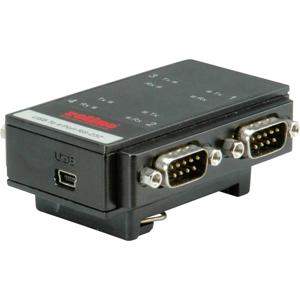 ROLINE USB 2.0 naar RS232 Adapter voor DIN Rail montage, 4 poort