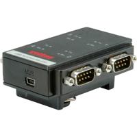 ROLINE USB 2.0 naar RS232 Adapter voor DIN Rail montage, 4 poort - thumbnail