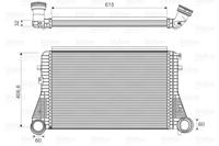 Intercooler, inlaatluchtkoeler VALEO, u.a. für VW, Skoda, Audi, Seat