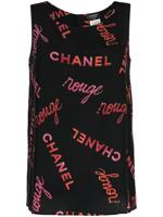 CHANEL Pre-Owned 1996 tanktop met logoprint - Zwart