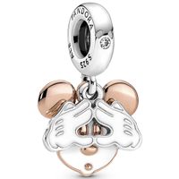 Pandora Disney 780112C01 Hangbedel Mickey Mouse zilver-emaille rosekleurig