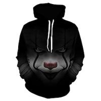 Kunst de Clown Trui met capuchon Cartoon Manga Anime 3D Voorvak Grafisch Kangoeroe zak Voor Voor Stel Voor heren Dames Volwassenen Halloween Carnaval Maskerade 3D afdrukken Casual / Dagelijks Lightinthebox