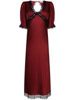 Rixo robe en satin Gabrielle à coupe mi-longue - Rouge