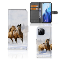 Xiaomi Mi 11 Telefoonhoesje met Pasjes Paarden - thumbnail