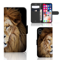 Apple iPhone X | Xs Telefoonhoesje met Pasjes Leeuw - thumbnail