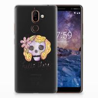 Silicone Back Case Nokia 7 Plus Boho Skull