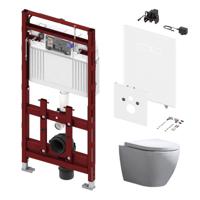 Tece 200 Toiletset - Inbouw WC Hangtoilet Wandcloset Beauti Rimfree - Elektronische sen-Touch Bedieningsplaat Wit