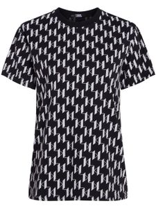 Karl Lagerfeld monogram-print organic-cotton T-shirt - Noir