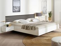 Tweepersoonsbed LATINO 180x200 cm wit/zwarte eik - thumbnail