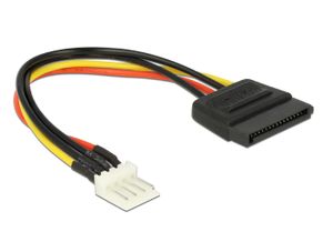 Delock 83918 Voedingskabel SATA 15-pins bus > 4-pins floppy male 15cm