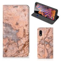 Samsung Xcover Pro Standcase Marmer Oranje - thumbnail