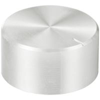 TRU COMPONENTS TC-11696476 Draaiknop Met knopmarkering Zilver (Ø x h) 25 mm x 13 mm Aluminium, Plastic 1 stuk(s)