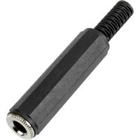 TRU COMPONENTS 595216 Jackplug 6,35 mm Bus, recht Aantal polen: 2 Mono Zwart 1 stuk(s) - thumbnail