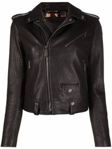 Philipp Plein veste de moto Iconic en cuir - Noir