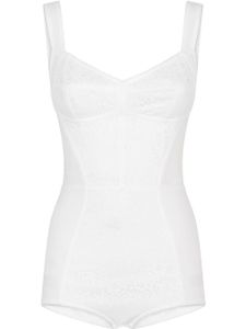 Dolce & Gabbana body à détails de dentelle - Blanc