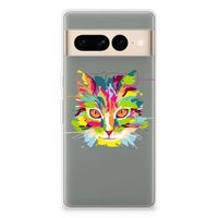 Google Pixel 7 Pro Telefoonhoesje met Naam Cat Color - thumbnail