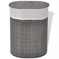 vidaXL Wasmand ovaal bamboe donkerbruin