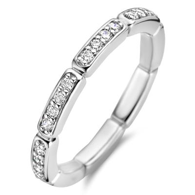 TI SENTO-Milano 12269ZI Ring zilver-zirconia wit 2,5 mm TI SENTO-Milano 12269ZI Ring zilver-zirconia wit 2,5 mm