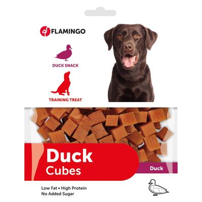 Hondensnack Duck Cubes 170 gr 170 gr Flamingo