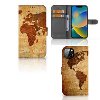 iPhone 14 Plus Flip Cover Wereldkaart