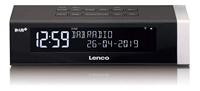 Lenco CR-630 DAB+ wekkerradio, met DAB+ en FM, 20 voorkeuzezenders, sluimerfunctie, 2 x 2 Watt RMS, LCD-display, dimbaar, USB-oplaadfunctie, zwart, 67 x 128 x 256 mm