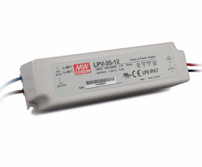 Meanwell LED transformator 12V - 36 Watt - 3A - LED trafo - IP67 waterdicht voor buiten Meanwell LED transformator 12V - 36 Watt - 3A - LED trafo - IP67 waterdicht voor buiten