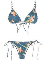 Brigitte bikini à fleurs - Bleu