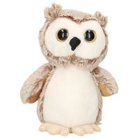 Uil bruin knuffel van zachte pluche - 17 cm zittend - Knuffeldieren speelgoed