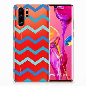 Huawei P30 Pro TPU bumper Zigzag Blauw