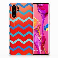 Huawei P30 Pro TPU bumper Zigzag Blauw - thumbnail