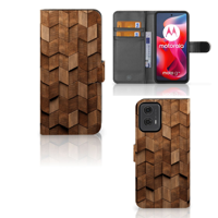 Book Style Case voor Motorola Moto G24 | G04 | G24 Power Wooden Cubes - thumbnail